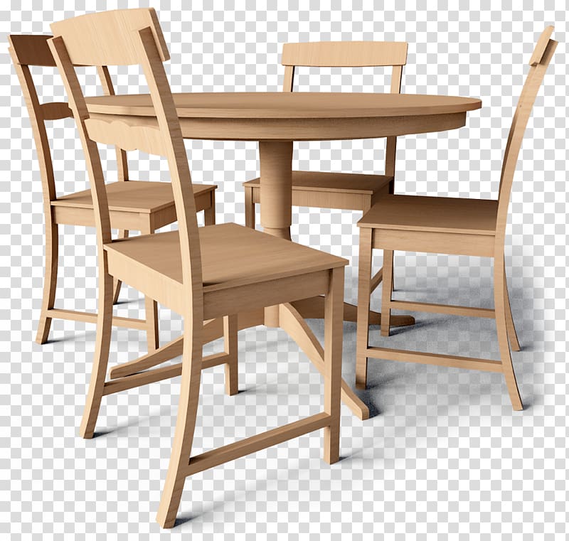 Стол и стулья на прозрачном фоне