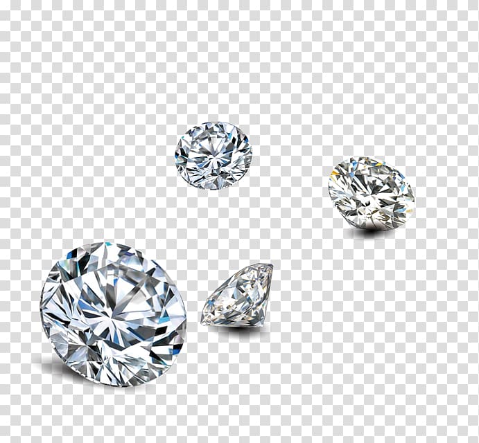 четыре прозрачных стеклянных драгоценных камня, алмазная .